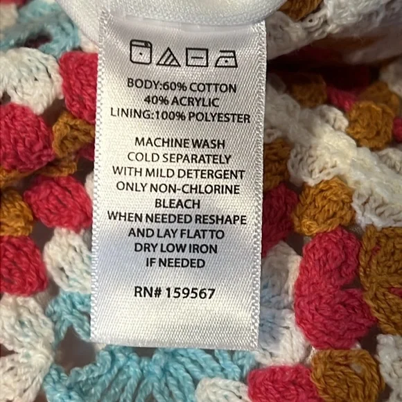 Granny Square Crochet Mini Dress. Size XS - Picture 7 of 7